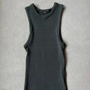 Goldsign Black Ribbed Tank Top